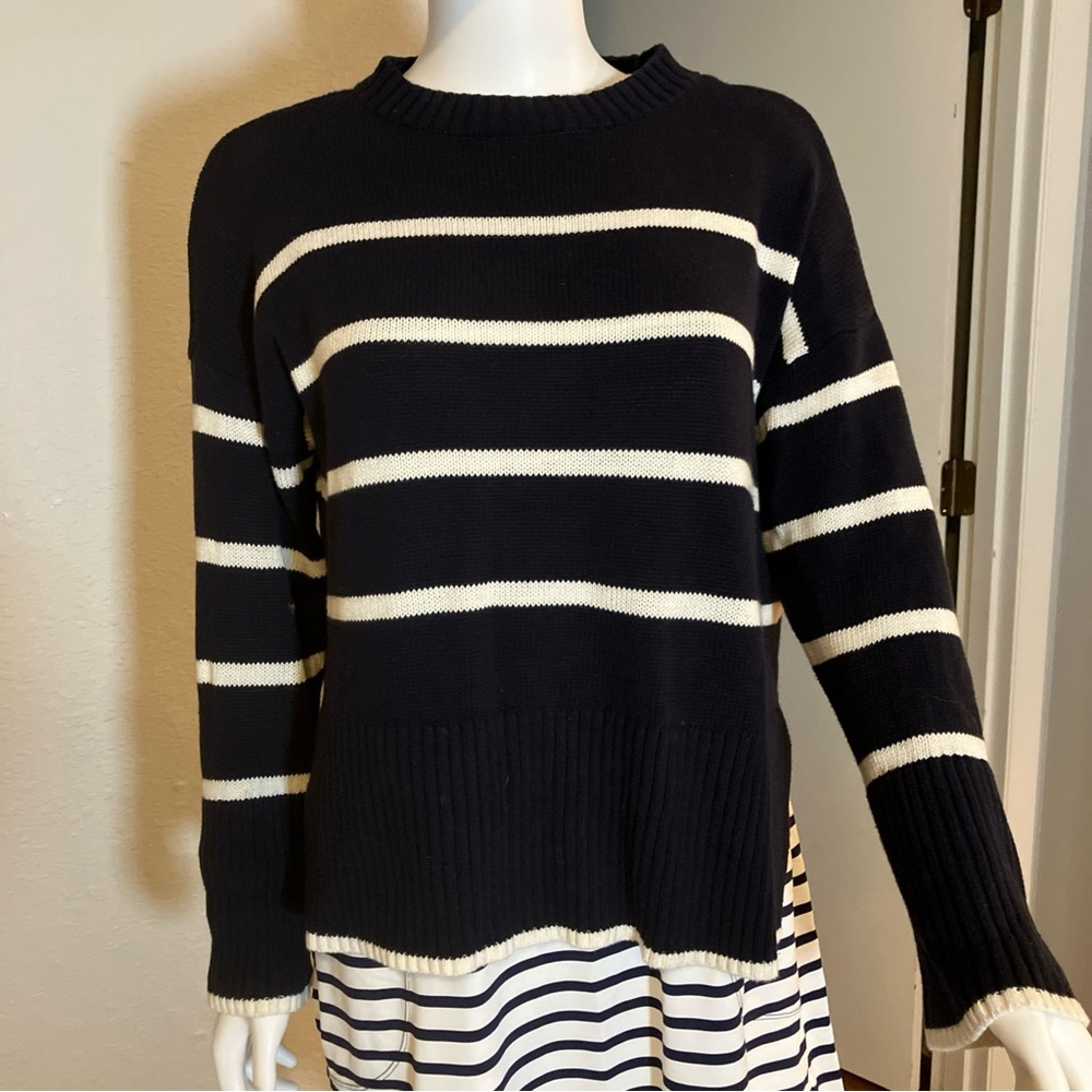 Navy and White Striped Sweater